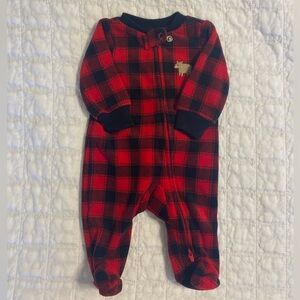 Carter’s Fleece Red Plaid Sleeper Newborn